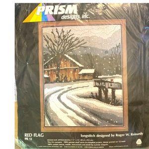 New Vintage  new Prism designs, Inc. Red flag PR 13 cross stitch